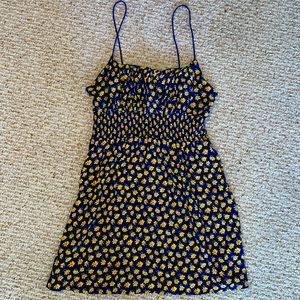 Blue and Yellow Medium Floral Dress